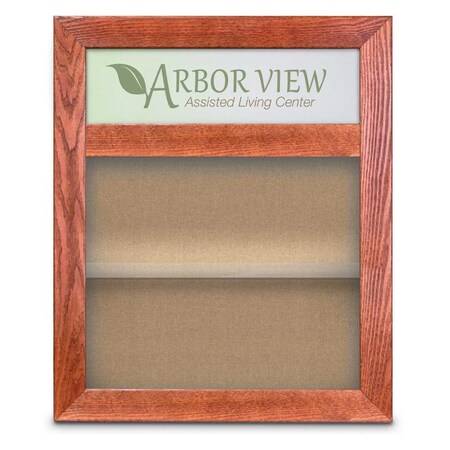 United Visual Products Outdoor Enclosed Combo Board, 42"x32", Brnz Frame/Wht Porc & Ultramarine UVCB4232ODBZ-WHTPORC-ULTMAR